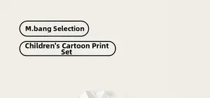 Detail of white cotton polo shirt collar from a children's cartoon print outfit set