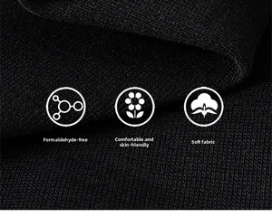 Detail of high-density black knit fabric showing soft texture and skin-friendly quality