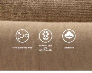 Close-up of soft brown cotton fabric detail featuring skin-friendly and eco-friendly texture