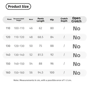 Detailed size chart for boys' athletic joggers with waist and length measurements