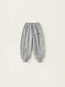 Boys Casual Cotton Knit Sweatpants Solid Color Letter Print Elastic Waist Joggers Autumn Athletic Kids Trousers