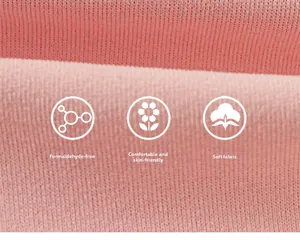 Detailed macro view of soft pink ribbed fabric, formaldehyde-free and skin-friendly texture