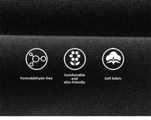 Close-up of soft black knit fabric showing skin-friendly texture and quality detail