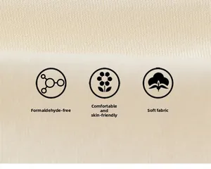 Detail showing soft knit fabric texture with formaldehyde-free and skin-friendly properties