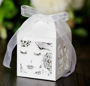 Boîtes Cadeaux Élégantes Découpées Au Laser Fille Fleur Papier Perlé Avec Ruban Pour Emballage De Mariage Et Fête