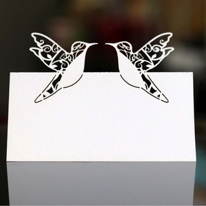 Marque-places Colibri Découpés Au Laser En Papier Perlé Cartes Nom De Table Pour Mariage Banquet Fête Décoration Design Creux