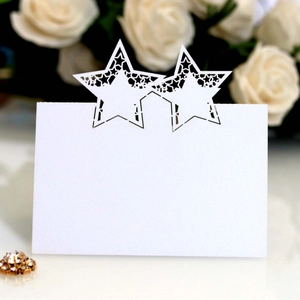 Laser Cut Star Hollow Place Cards Pearlescent Paper Wedding Table Name Cards For Banquet Party Decorations Romantic Style