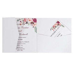Elegant Pearlescent Paper Laser Cut Floral Hollow Wedding Invitation Cards With Inner Sheets And Envelopes Party Supplies