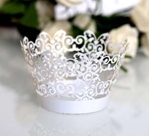 Caissettes à Cupcake Européennes Découpe Laser Papier Perlé Ajouré Décoration de Gâteau pour Mariage Anniversaire Fête Élégante