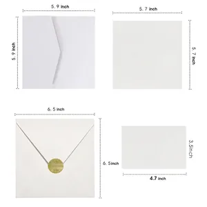 Ivory business invitation set with 4-piece size chart for elegant cards and envelopes