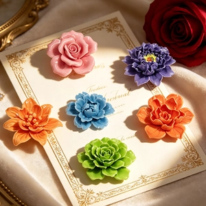 3D Flower Silicone Molds For DIY Scented Candle Handmade Soap Resin Casting Petal Rose Peony Shapes Decorative