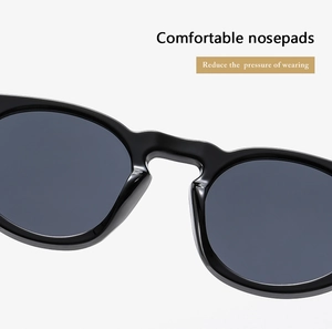 Close-up of comfortable nose pads on black sunglasses to reduce wearing pressure