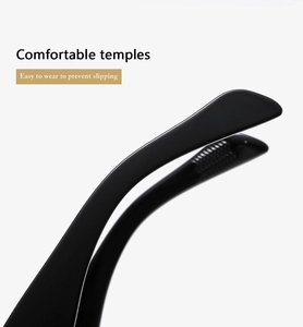 Detail of ergonomic black sunglasses temples with non-slip texture for comfort