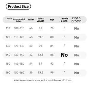 Tableau des tailles détaillé pour pantalons cargo fille avec mesures de taille