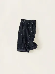 Pantalon décontracté bleu foncé pour filles avec imprimé cœurs et taille élastique