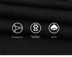 Soft and skin-friendly black knit fabric detail with non-formaldehyde safety standards