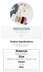 Detailed size guide and capacity chart for the nylon messenger bag with dimensions