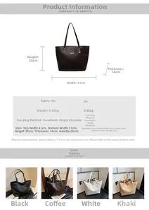 Detailed dimensions for the large PU leather woven tote bag with shoulder strap measurements