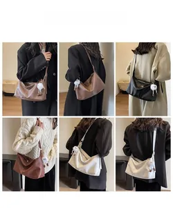 Multiple views of simple large-capacity tote bag in brown, black and white leather