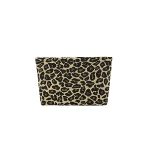 Minimalist leopard print small square bag for women with trapezoidal top zip design