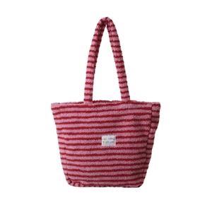 Borsa tote alla moda in peluche a scacchi rosa con etichetta duoning fashion morbida