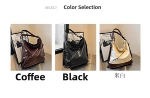 Comparativa detallada de bolsos tote vintage en colores café, negro y blanco crema