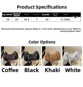 Spécifications détaillées des dimensions pour le sac à main en simili cuir façon croco