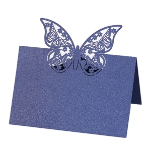 Élégantes Marque-places Papillon Découpées au Laser en Papier Nacré Cartes de Nom de Table Pour Décoration de Mariage Fête Banquet