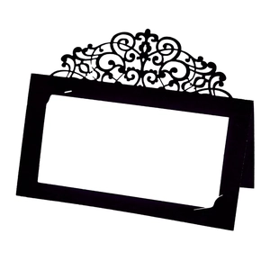 Elegant Laser Cut Hollow Wedding Place Cards Pearlescent Paper Scrollwork Lace Name Cards For Banquet Party Table Decoration