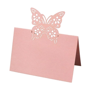 Elegant Butterfly Laser Cut Place Cards For Wedding Banquet Table Decoration Pearlescent Paper Name Cards Party Supplies
