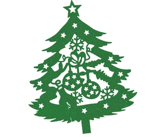 European Laser Cut Christmas Tree Glass Place Cards Pearlescent Paper Hollow Out Cup Cards For Holiday Party Table Decoration