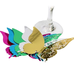 3D metallic gold and colorful laser-cut butterfly wall stickers for party decoration