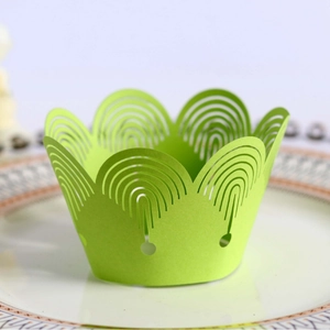 Crown Laser Cut Cupcake Wrapper Pearlescent Cardstock Hollow Cake Border Decor For Wedding Birthday Party Events Afternoon Tea