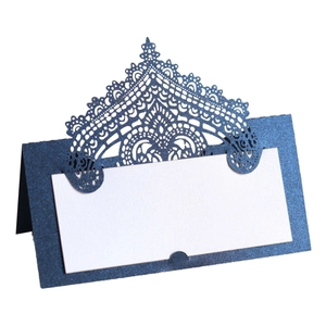 Segnaposto Stile Europeo Taglio Laser Pizzo Carta Perla Artificialta Cartellini per Nomi per Matrimonio Festa Banchetto Tavola Decorazione