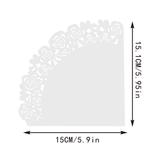 Weiße Rosenausschnitt Papiertüten für Hochzeitstischdeko und Konfetti-Kegel