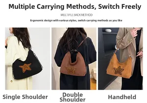 Vintage matte tote bag showing versatile carrying modes: shoulder, backpack, and handbag