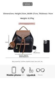 Dimensiones de mochila acolchada 25x21x14cm comparadas con las de un smartphone