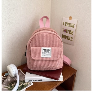 Dames Mini Corduroy Rugzak Verticaal Streep Ontwerp Casual Multi Kleur Kleine Schoudertas Mode Meisjes Reizen Dagrugzak Tas