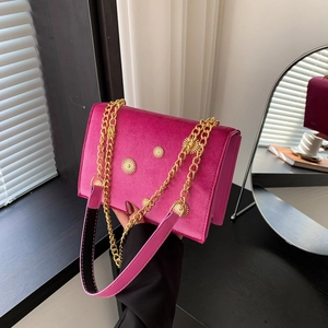 Sac Bandoulière Vintage en Velours pour Femmes Sac à Épaule Carré à Rivets Rayon de Soleil Rétro Fête Soirée Main Mode