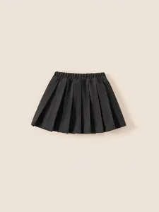 Classic dark grey pleated skirt for girls with elastic waist and school uniform style