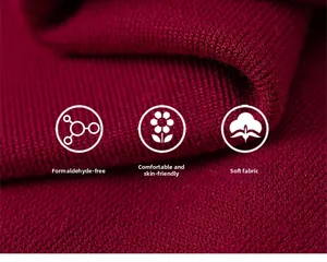 Close-up of soft skin-friendly dark red knit fabric texture for winter girls' dress