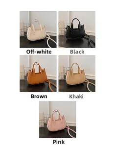 Detailed comparison of semi-moon leather crossbody bags in five stylish neutral colors