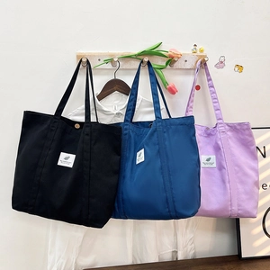 Women Large Capacity Nylon Tote Bag Casual Solid Color Shoulder Bag Simple Simple Handbag For Daily Commuting Shopping Travel