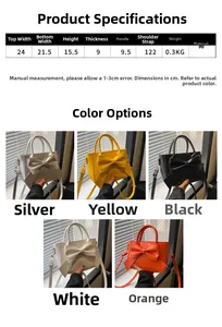 Size specifications and multi-color options for bow-knot PU leather crossbody bags