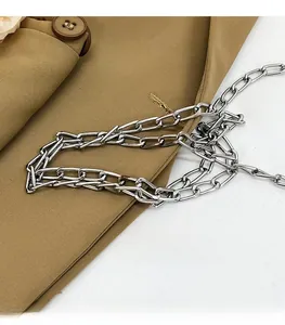 Durable silver metal chain link shoulder strap for cloud bag with rustproof finish