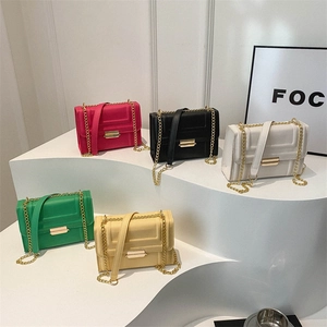 Fashionable minimalist small square crossbody bags for women in five vibrant trendy colors