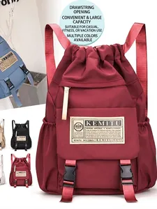 Urban Minimalist Oxford Cloth Drawstring Backpack Large Capacity Travel Daypack Casual School Bag For Students Men Women