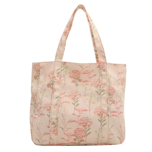Borsa tote in tela a fiori con tasca frontale per il pendolarismo quotidiano delle donne