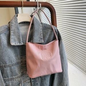 Minimalist Polyester Women Shoulder Bag Casual Letter Embroidered Tote Bag Fashion Urban Underarm Handbag Daily Travel Gift