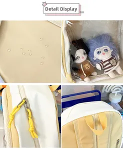 Detailed views of waterproof nylon fabric, smooth zippers and transparent PVC window
